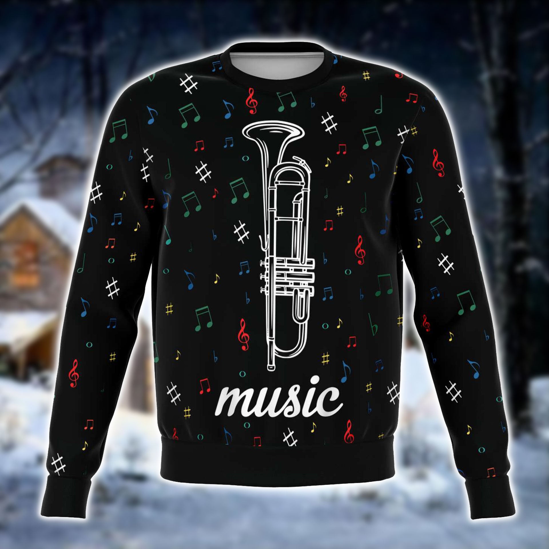 French Horn Black Sweatshirt