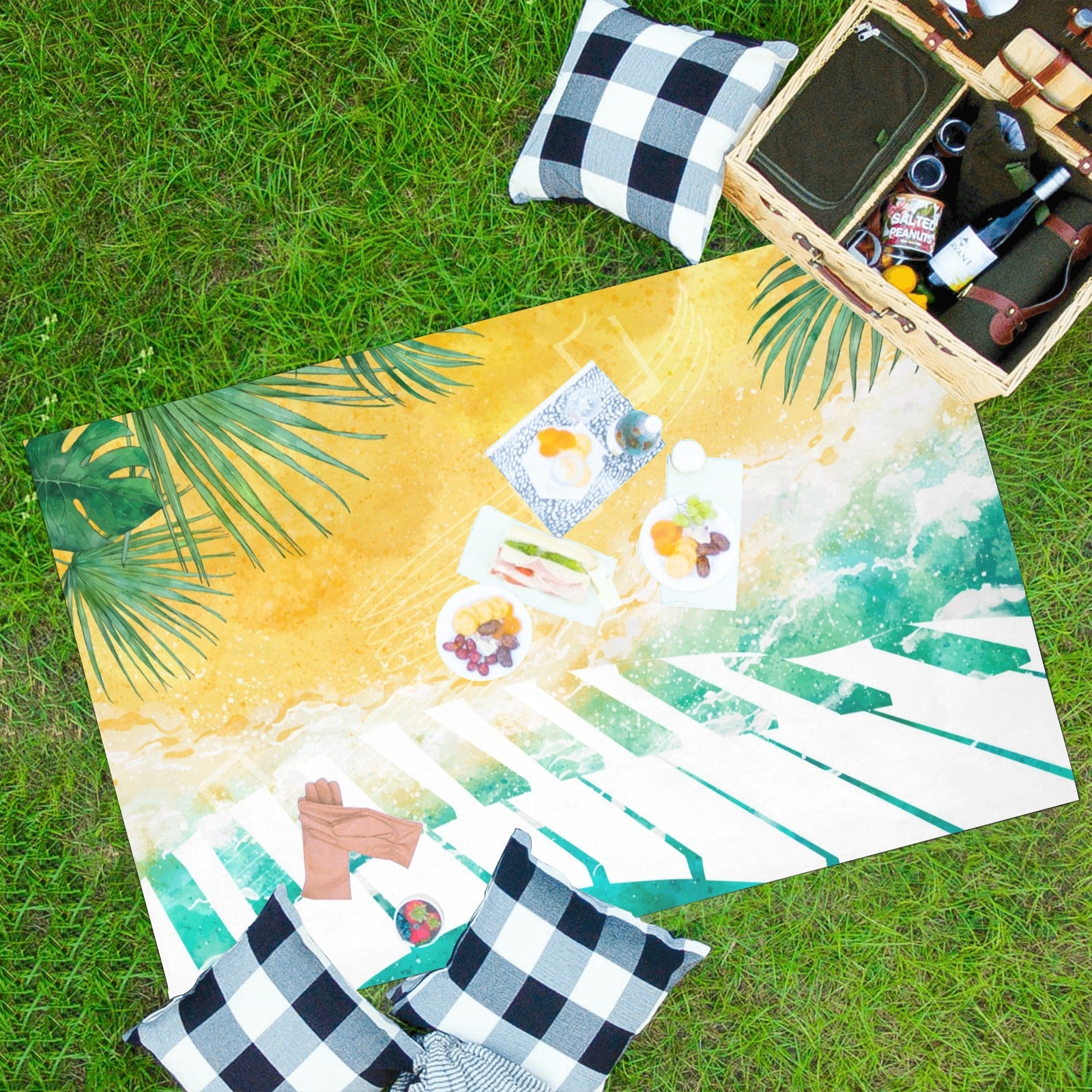 Piano Keys Summer Waterproof Picnic Mat
