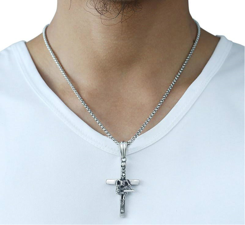 Guitar Skull Cross Necklace