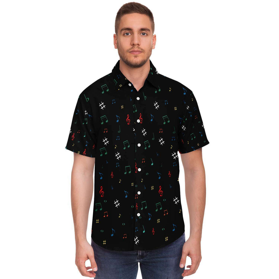 Colorful Music Music Notes Short Sleeve