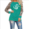 Music Heart & Leopard Print Chiffon T-shirt