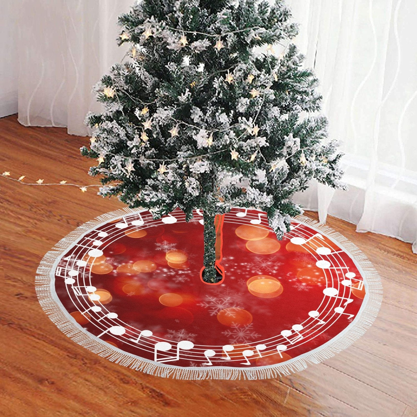 Music Notes Christmas Tree Skirt
