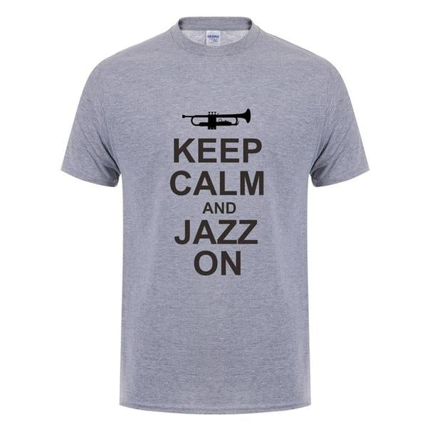 Trumpet Keep Clam & Jazz On T-shirt