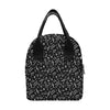 Music Notes Pattern Black Lunch Bag