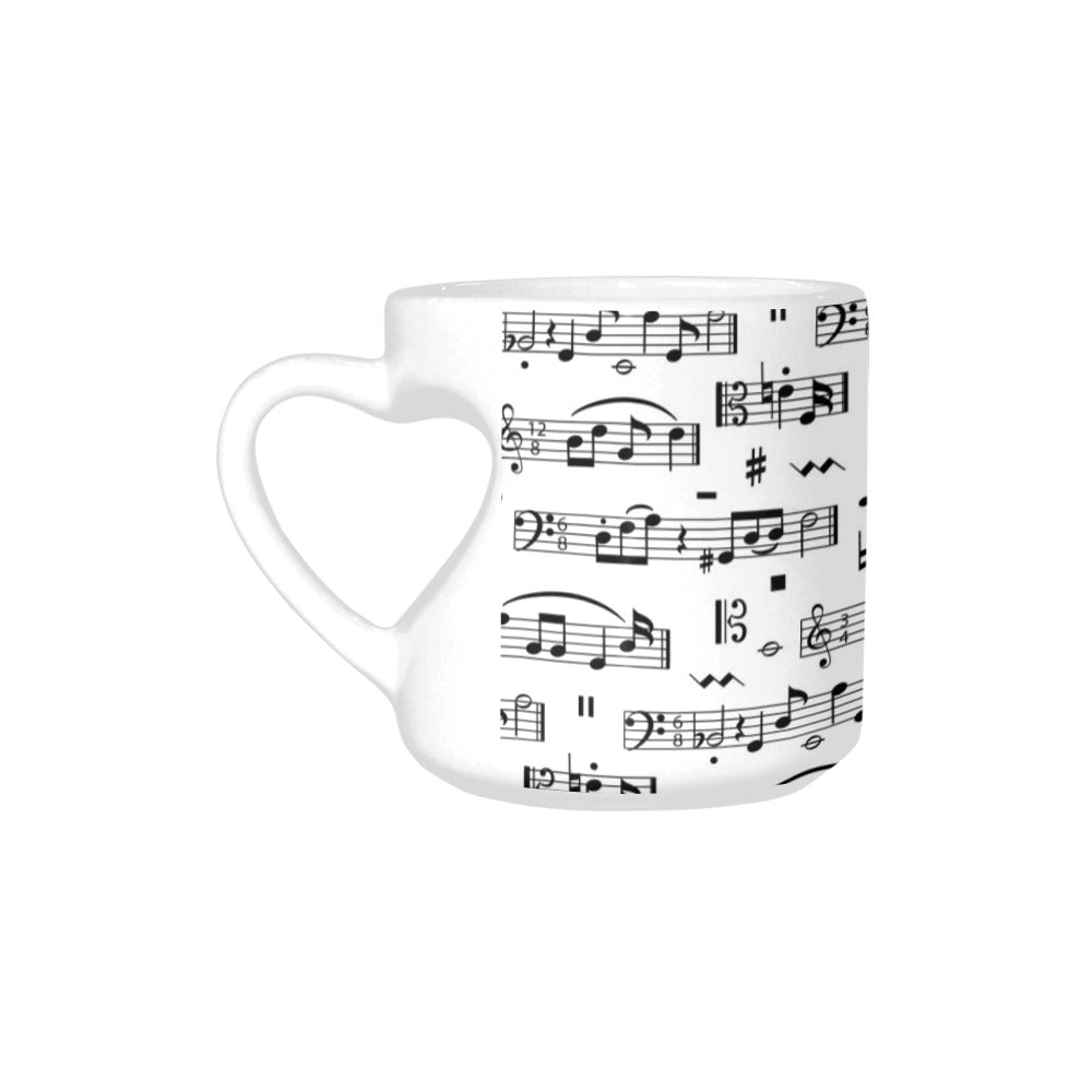 Zip-up Music Sheet Heart-shaped Mug