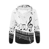 Piano Key and Music Notes Zip Hoodie