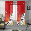 Red Piano Gauze Curtain 28"x63" (Two Pieces)