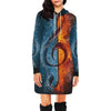 Treble Clef Ice And Fire Hooded Dress