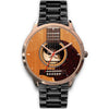 Guitar Leather Watch - Mens 40mm / Black Metal Link - { shop_name }} - Review