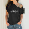 Music Heartbeat Cross Bandage T-shirt