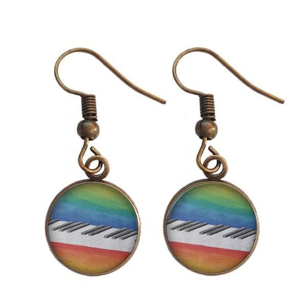 Retro Music Piano Earrings