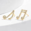 Gold Asymmetry Notes Stud Earrings