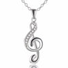 Silver Music Note Necklace - Artistic Pod