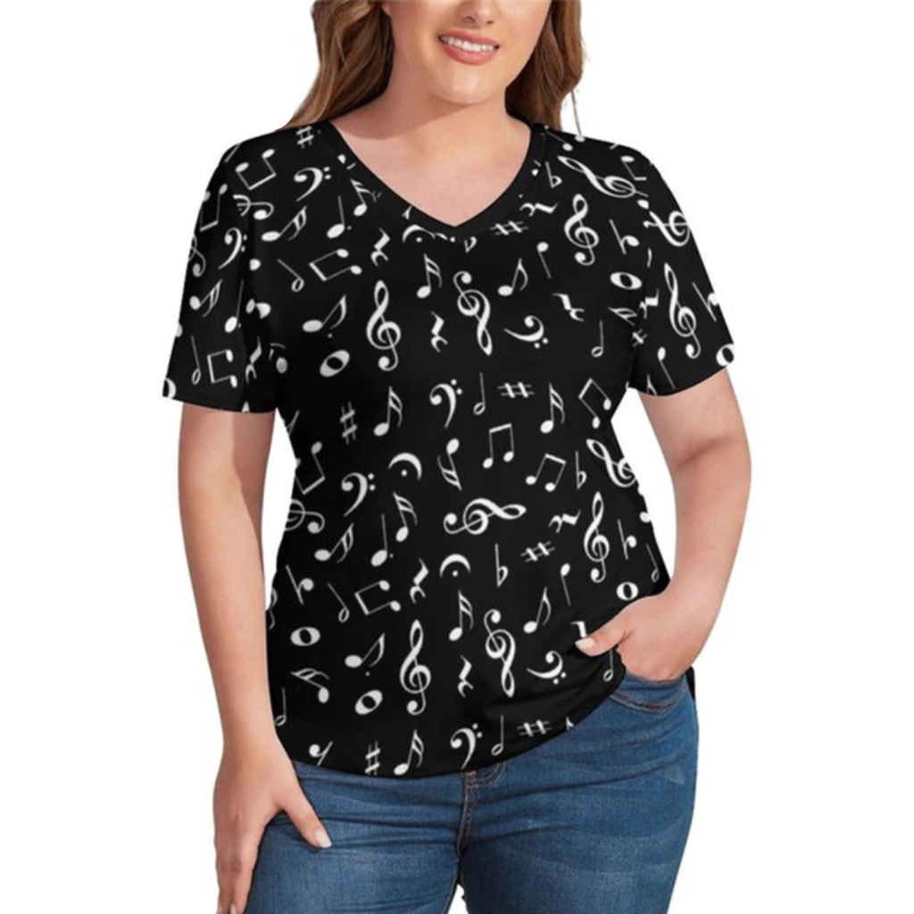 Music Note V-Neck T-Shirt