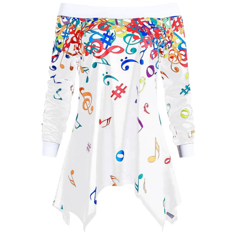 Musical Note Off Shoulder Top