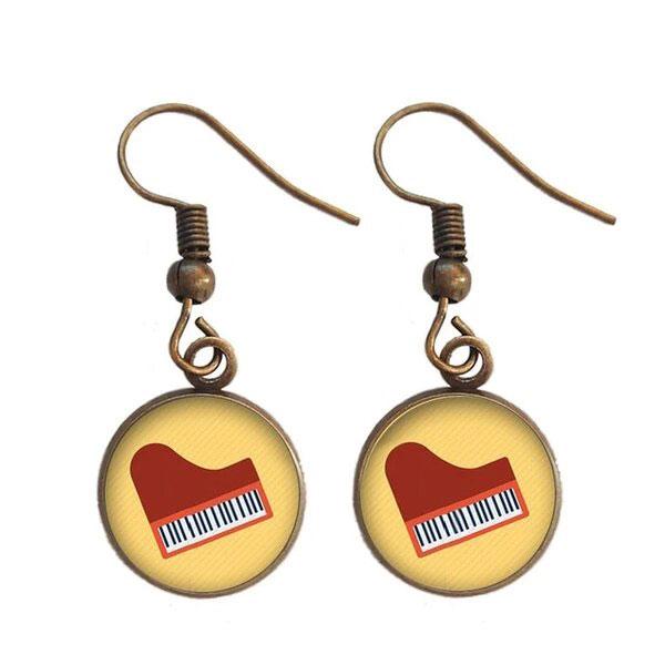 Retro Music Piano Earrings