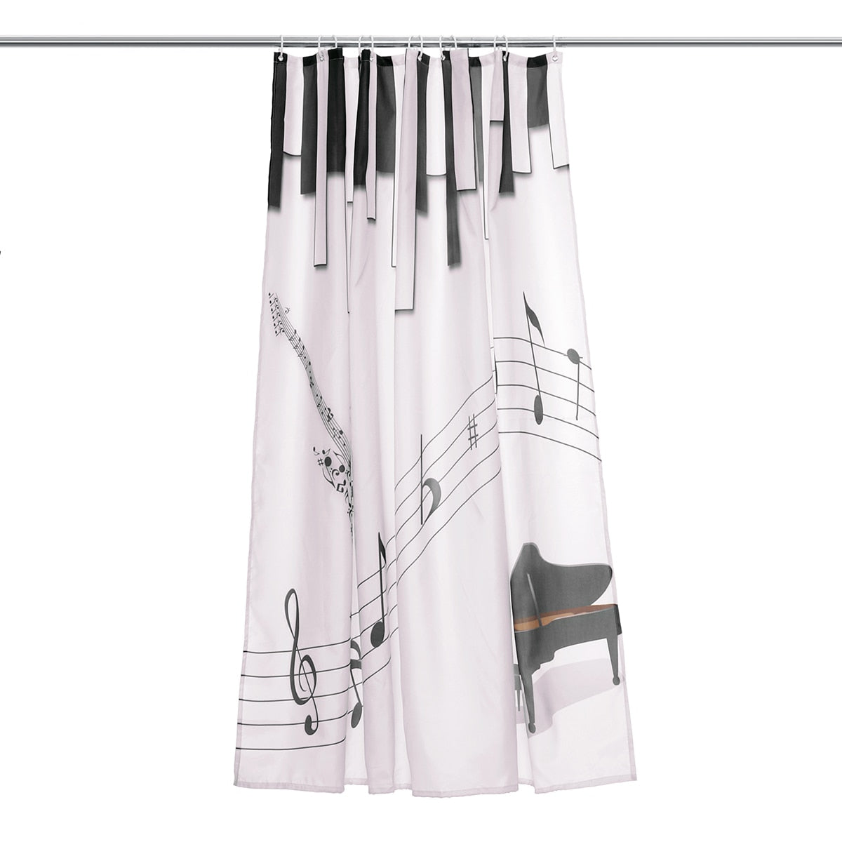 Music Notes White Shower Curtain