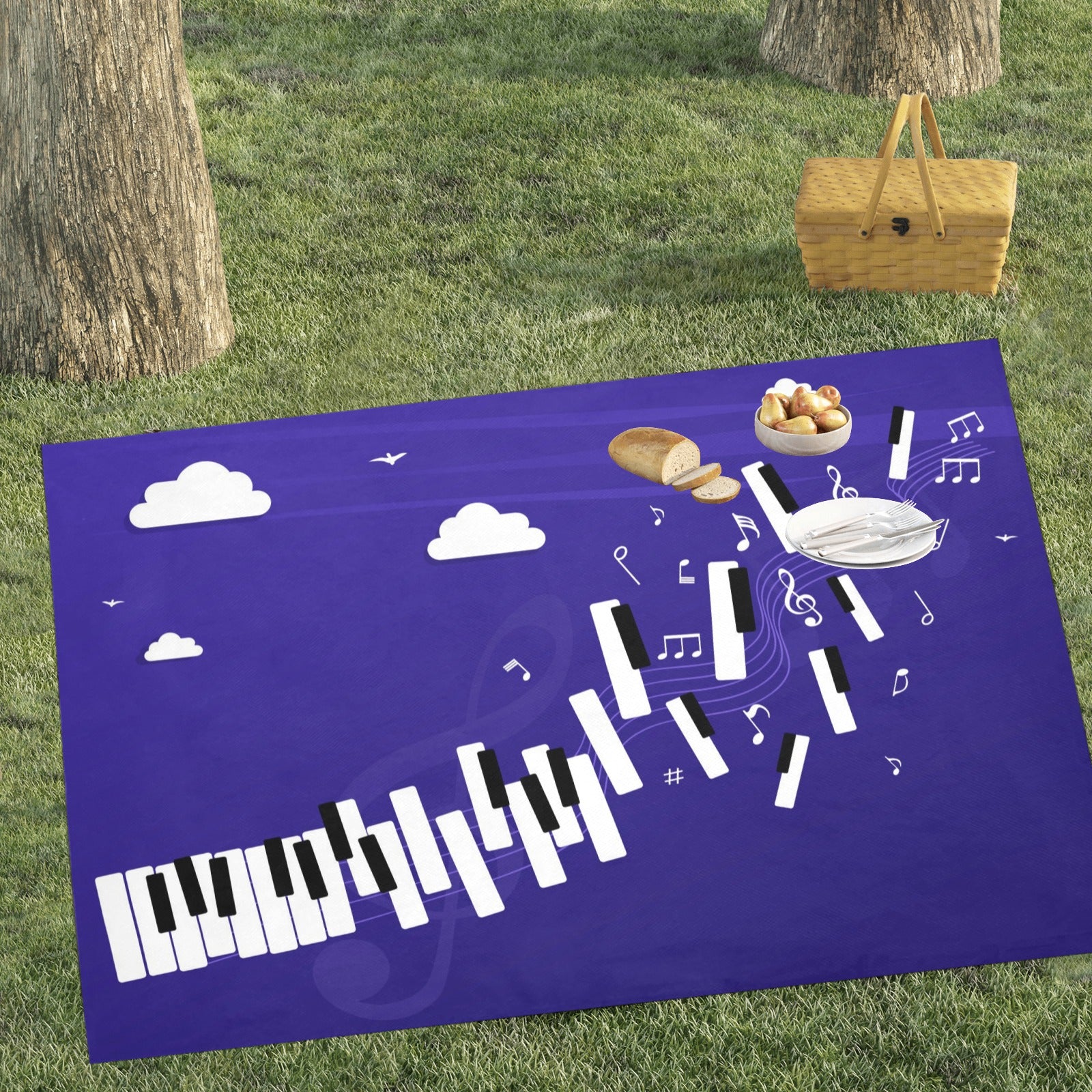 Piano Keys Waterproof Picnic Mat
