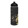 Gold Music Insulated Bottle With Straw Lid