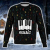 Colorful Music Notes Piano Keys Black Sweatshirt