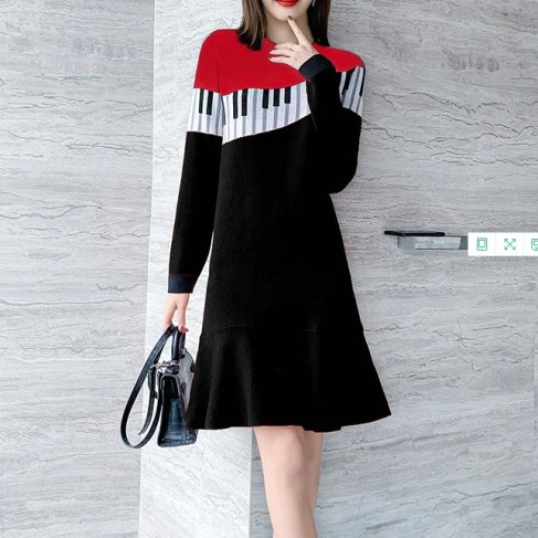 Piano Keys Crewneck Dress