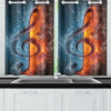 Treble Clef Ice And Fire Window Curtains