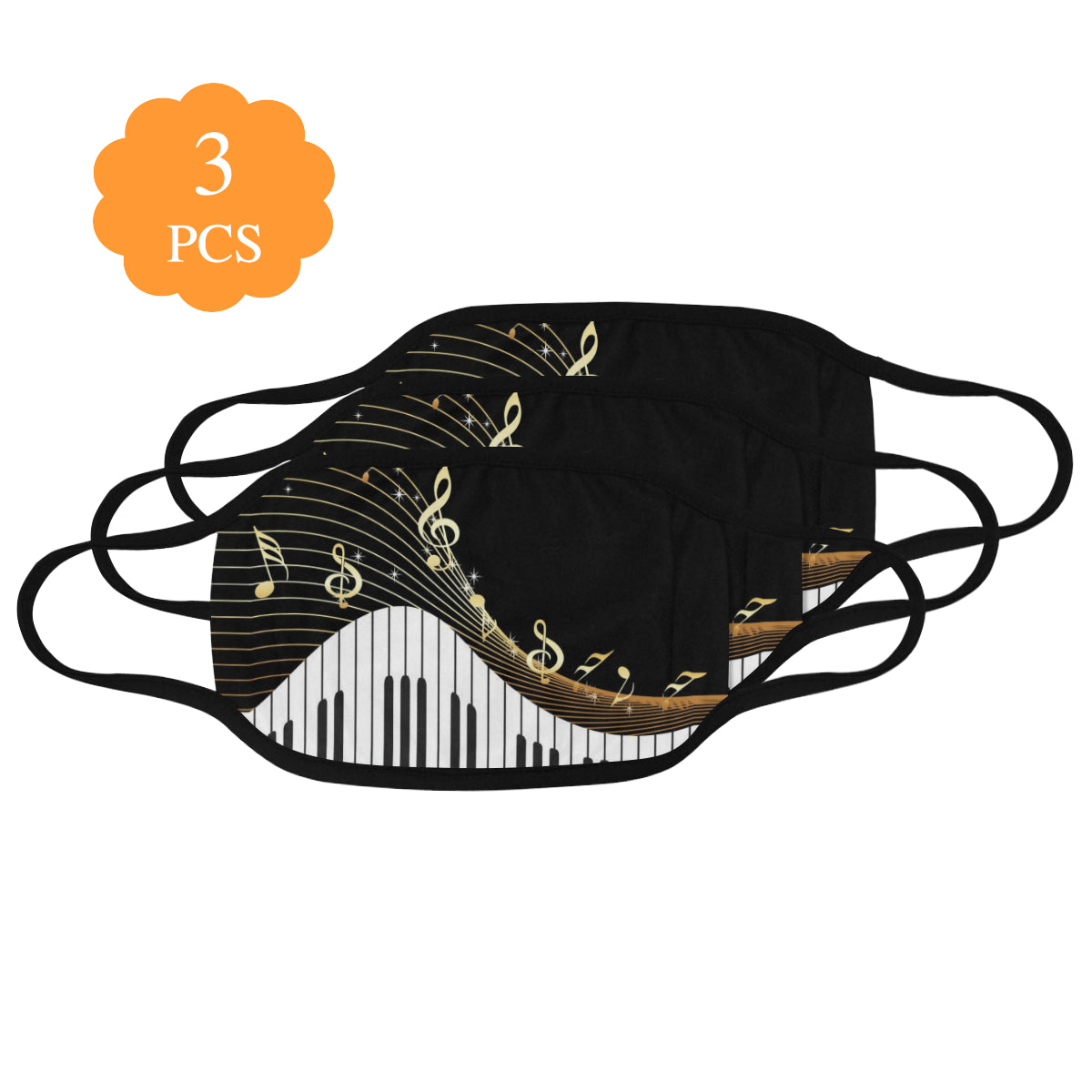 Piano Keys With Music Notes Mask