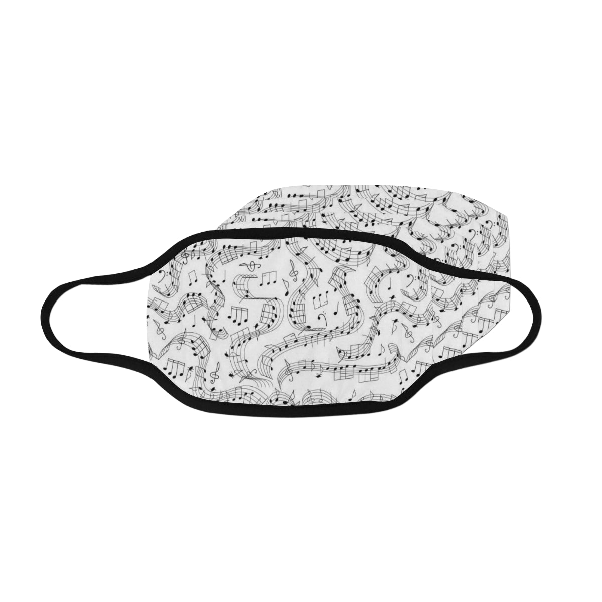 Music Notes White Pattern Mask