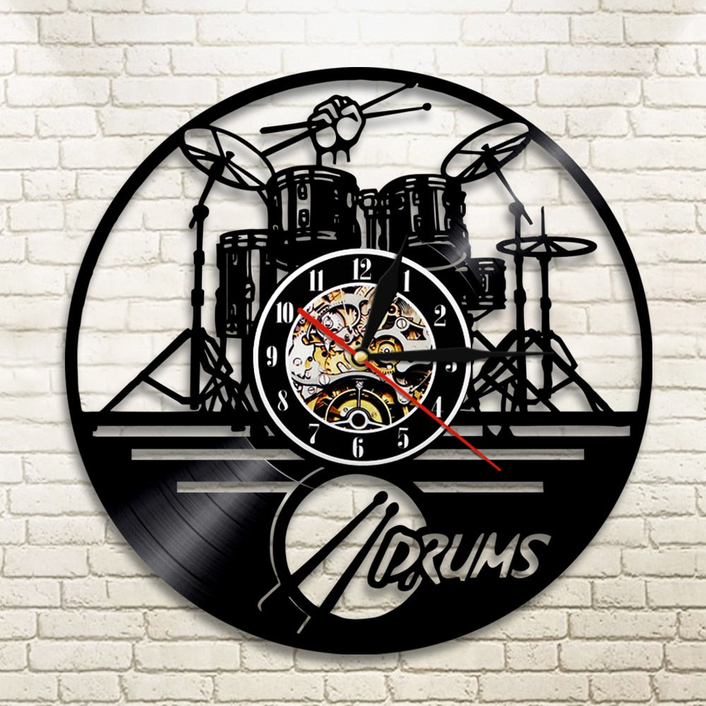 Drum Vinyl Wall Clock