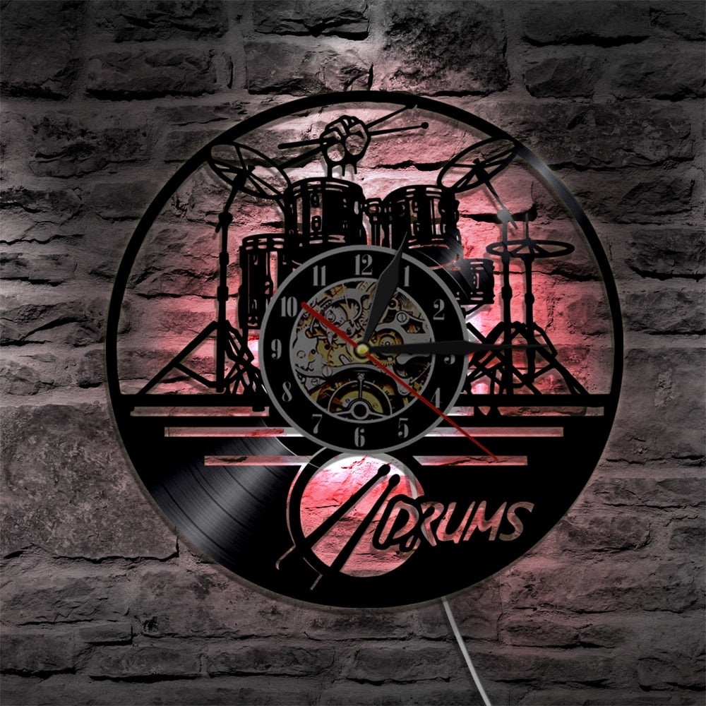 Drum Vinyl Wall Clock