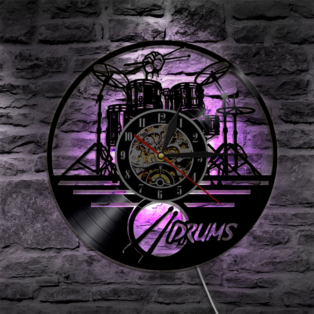 Drum Vinyl Wall Clock