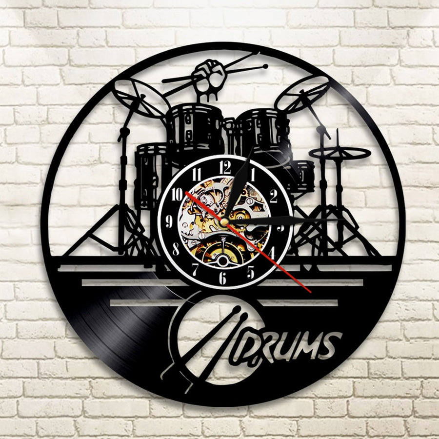 Drum Vinyl Wall Clock
