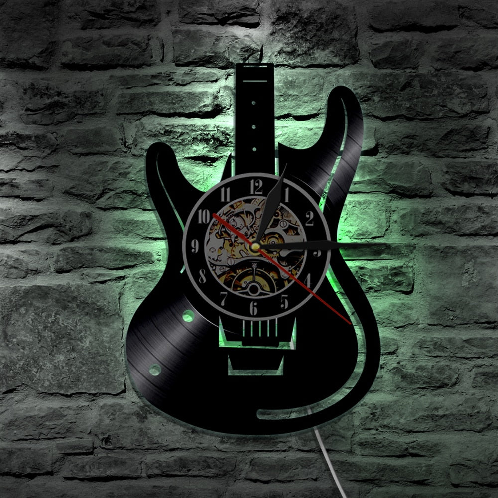 Guitar Vinyl Wall Clock