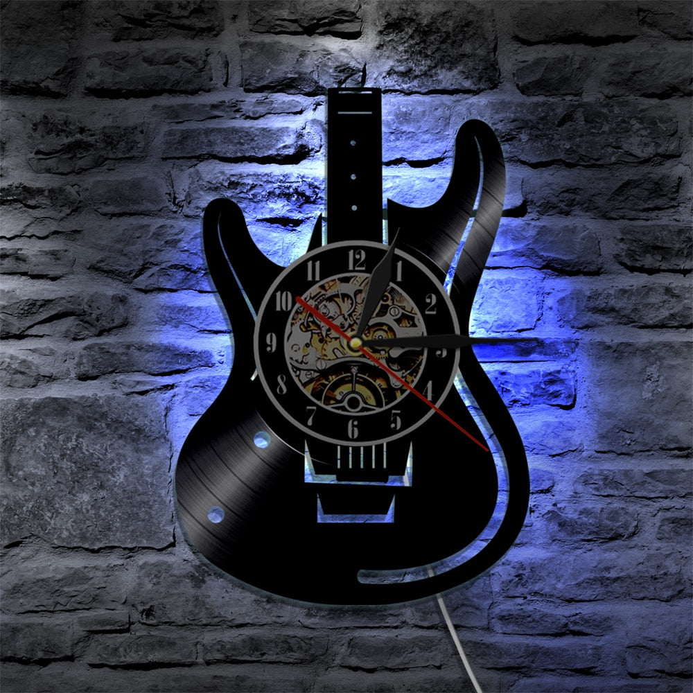 Guitar Vinyl Wall Clock