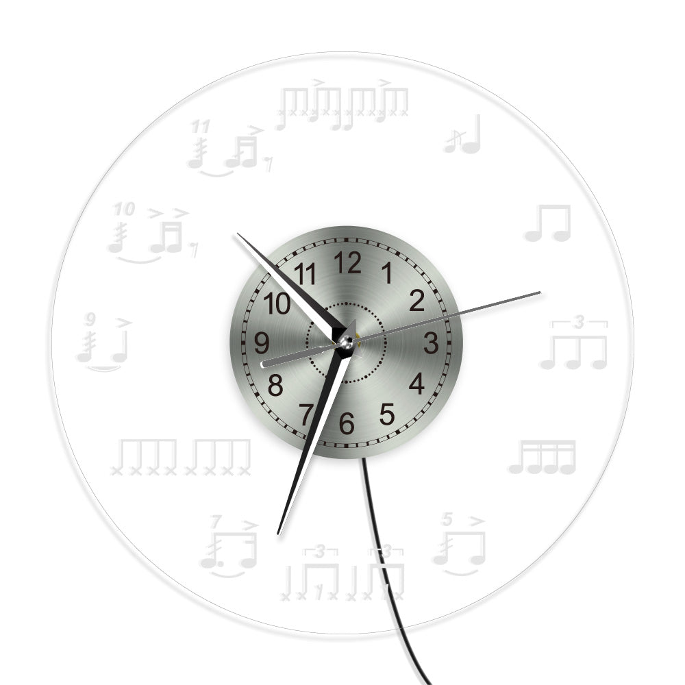 LED Light Music Note Wall Clock