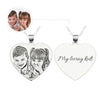 Photo Engraved Heart Necklace