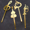Music note book mark Gold plated