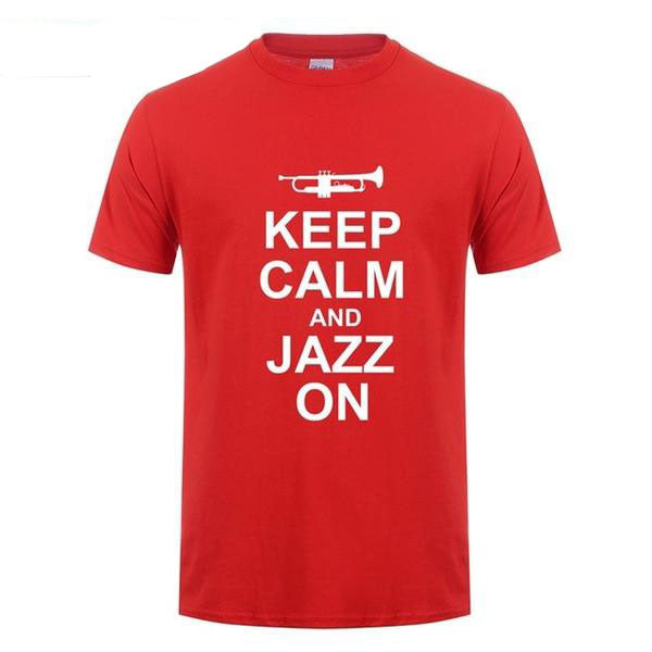 Trumpet Keep Clam & Jazz On T-shirt