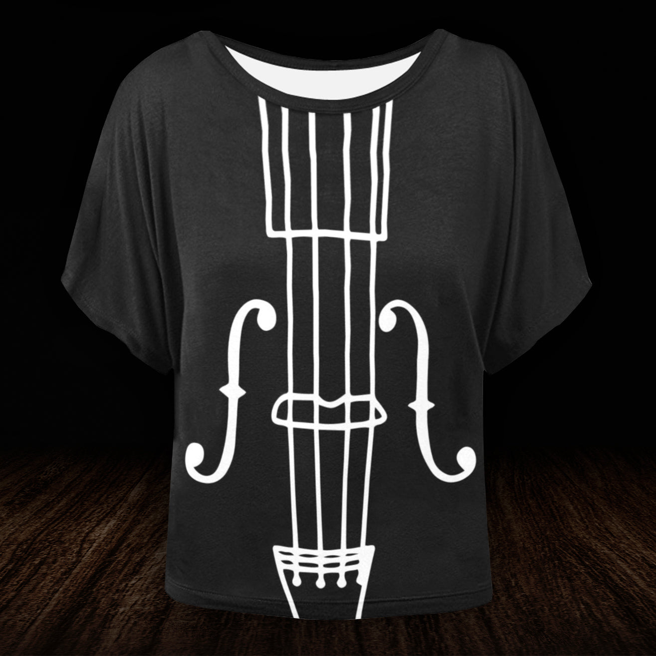 Violin Black Batwing T-Shirt