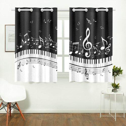 Classical Guitar Window Curtains - Artistic Pod