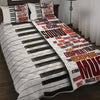 Piano And Music Words Quilt Bed Set