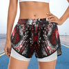 Musical Red Abstract Sports Shorts