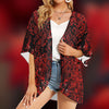 Music Notes Red Chiffon Kimono