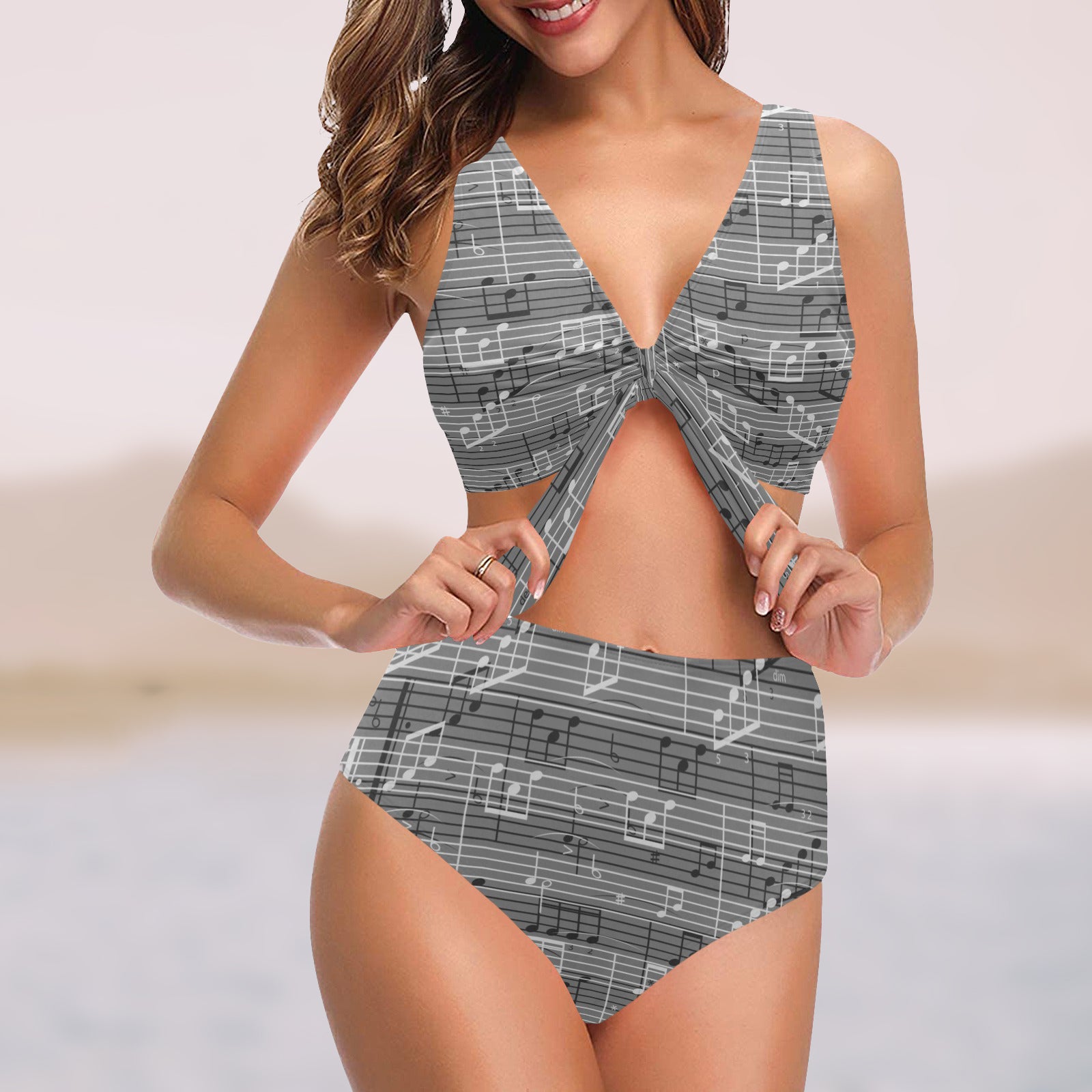 Musical Grey Bikini Swimsuit