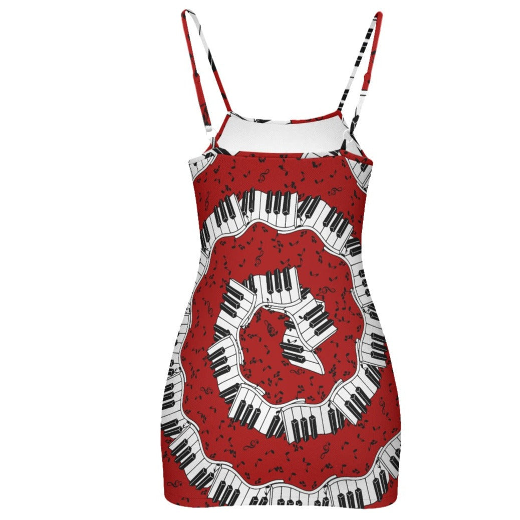 Piano Music Red Cami Dress
