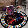 Colorful Piano Music Round Rug