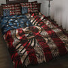 Treble Clef American Flag Quilt Bed Set