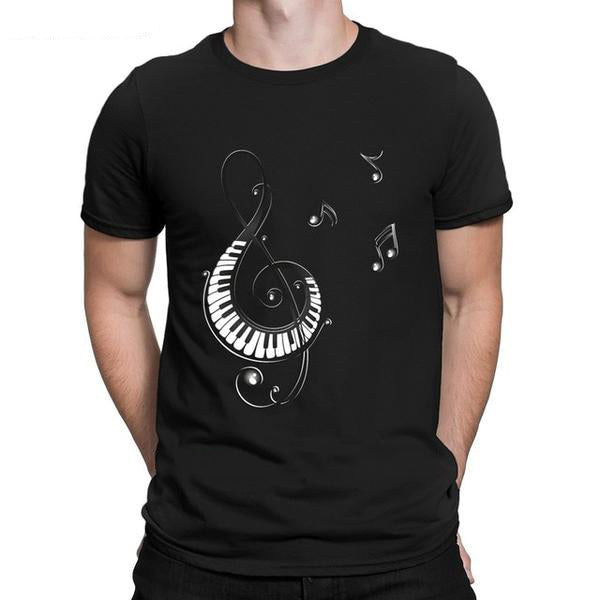 Treble Clef & Piano Design T-shirt