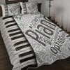 Piano Key Words Quilt Bed Set