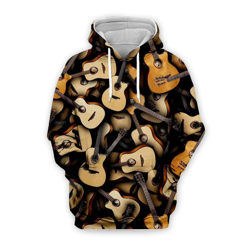Multi-Guitar Print Hoodie/ Sweatshirt